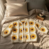 Boho Sunflower Granny Square Crochet PDF