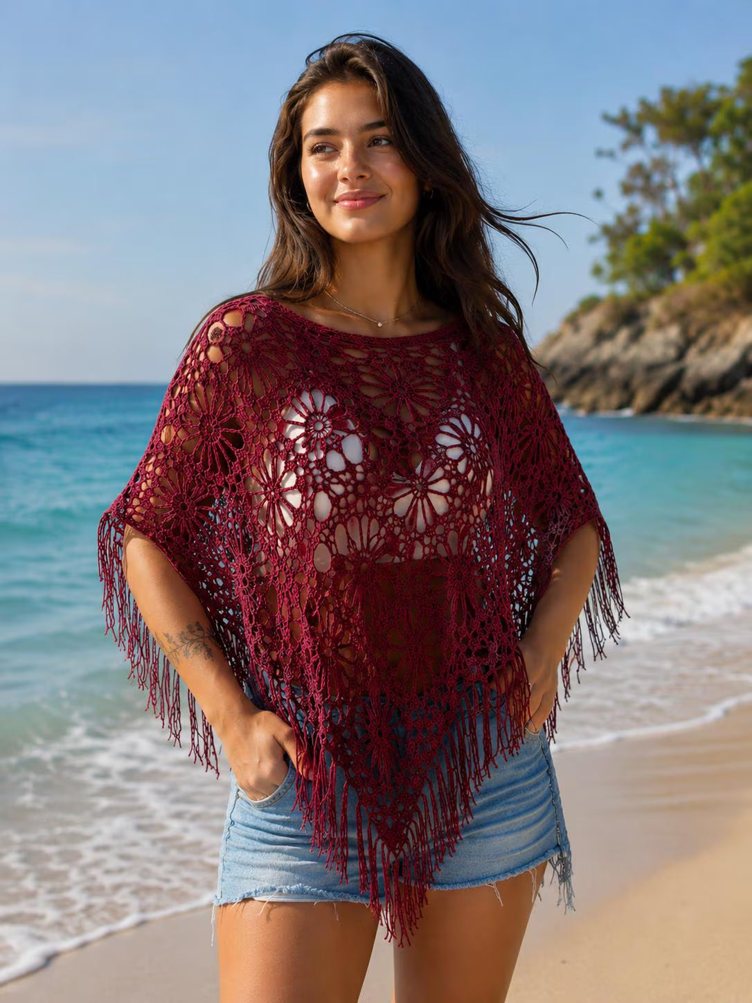 Boho Crochet Poncho Pattern PDF