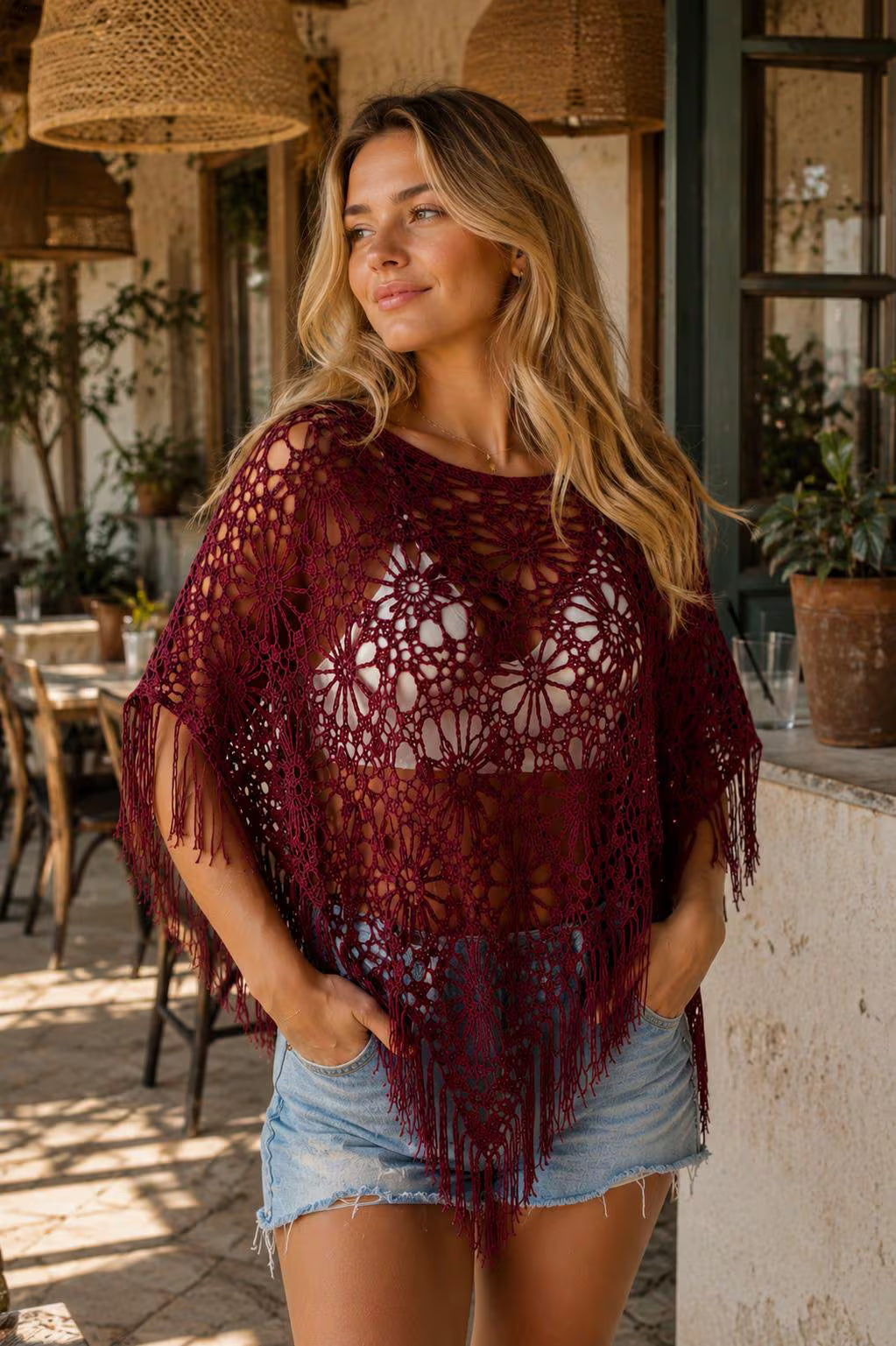 Boho Crochet Poncho Pattern PDF
