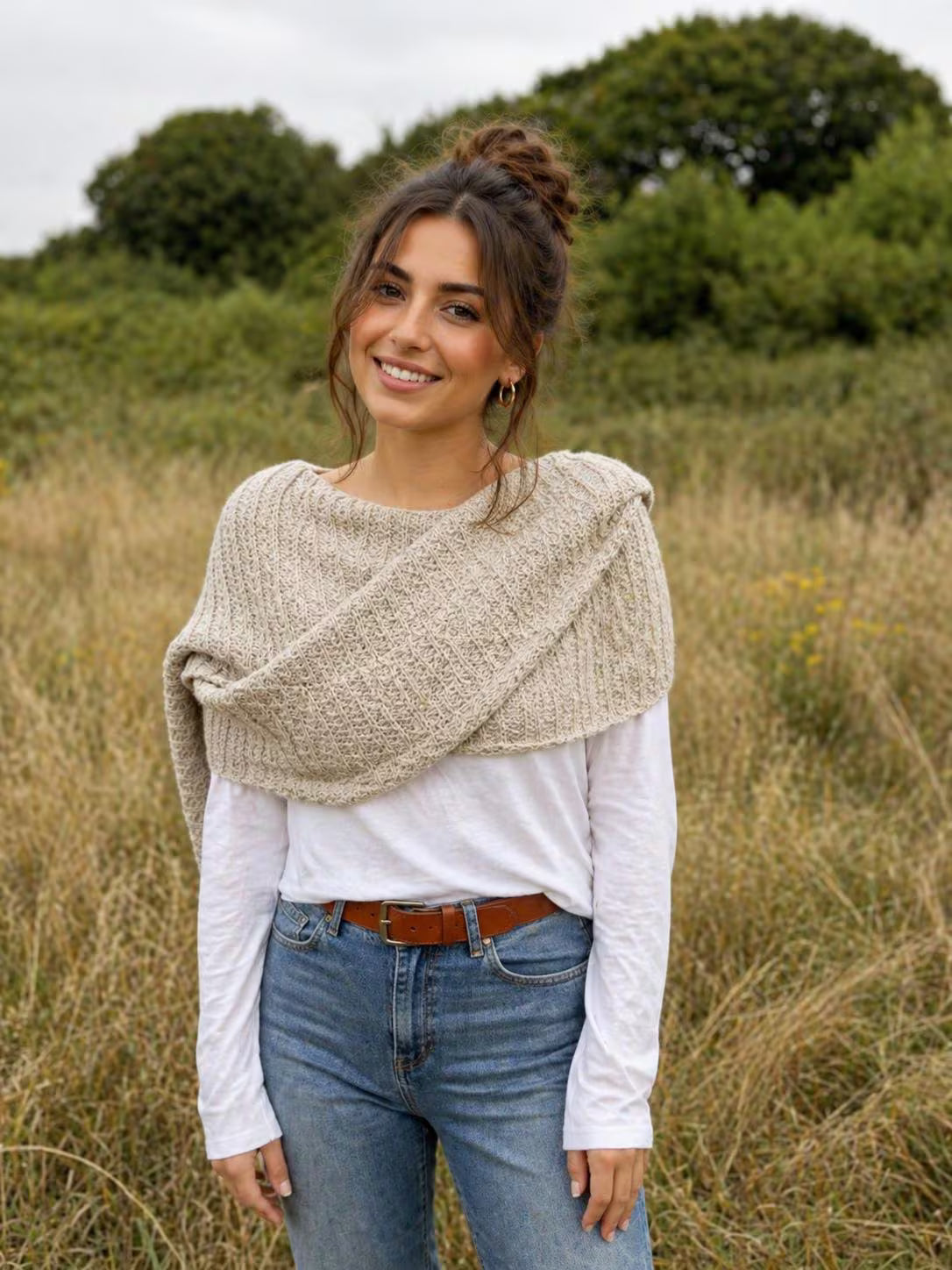 Crochet Sweater Scarf Pattern PDF, Scarf with Sleeves, Knit Wrap Pattern, Beginner Friendly, Cozy Winter Shawl, Instant Download