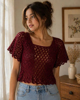 Crochet Lace Top Pattern PDF, Summer Crochet Top, Beachy Boho Shirt, Lightweight Women Top, Instant Download, Beginner Friendly