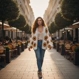 Boho Sunflower Granny Square Crochet PDF