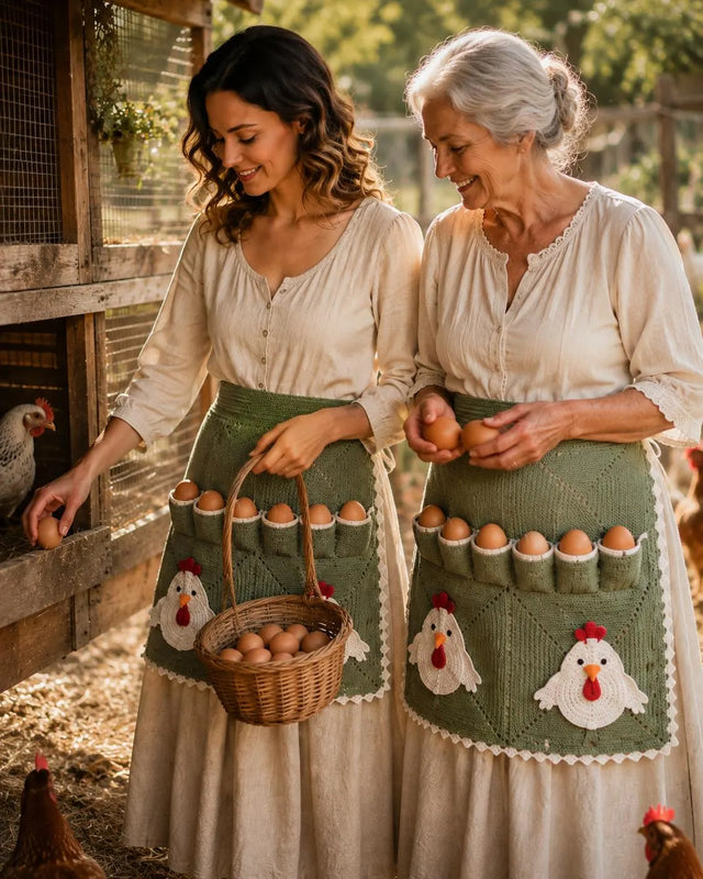 Chicken Egg Collecting Apron Crochet Pattern PDF, Farmhouse Waist Apron, Granny Square, Egg Pocket Apron, DIY Gift Tutorial Printable pdf